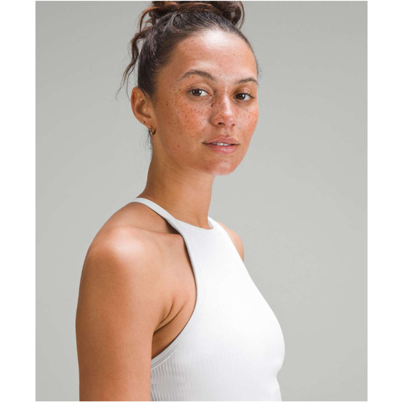 RARE Lululemon High-Neck Tight Fit Tank Top White 6 NWOT - Picture 5 of 11